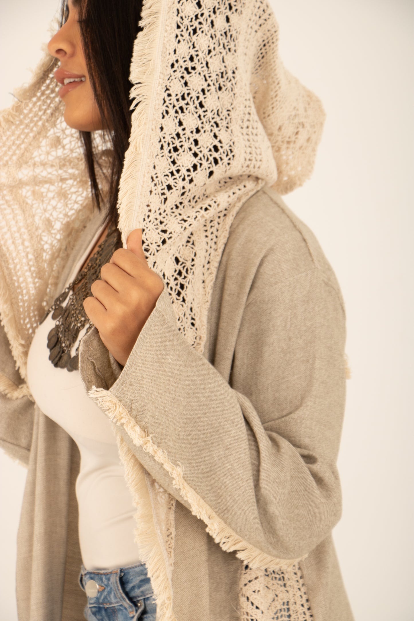 Linen Crochet Kaftan