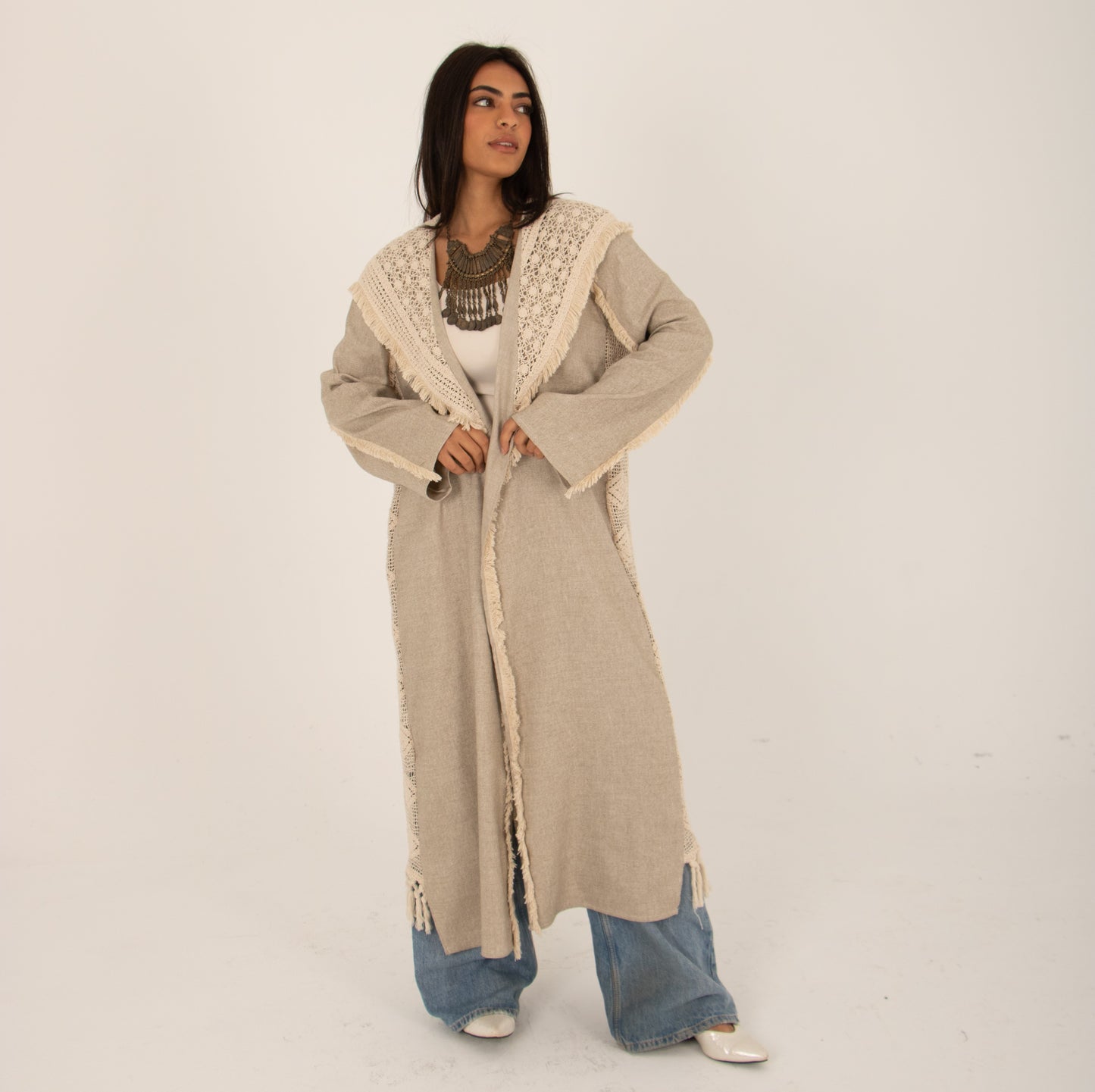 Linen Crochet Kaftan